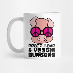 Peace Love Veggie Burgers Mug